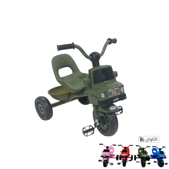 صورة ‍♂️ دراجة أطفال 3 عجلات بشكل سيارة